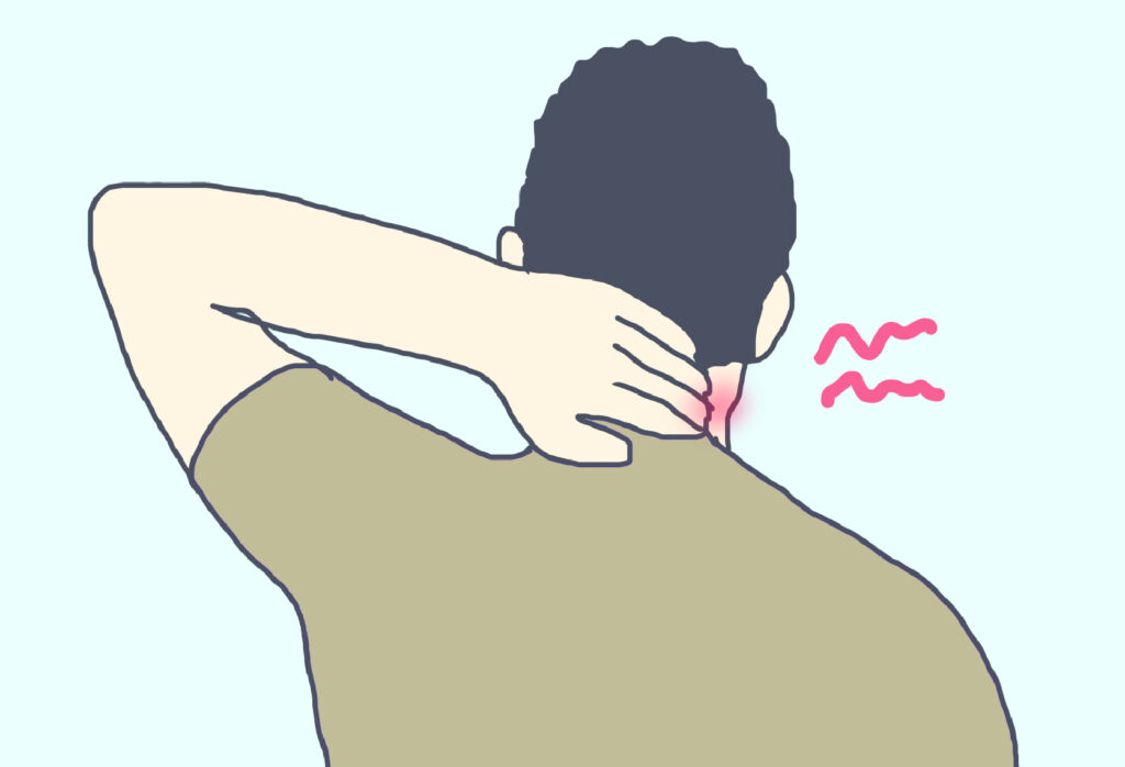 首が痛い男性の方