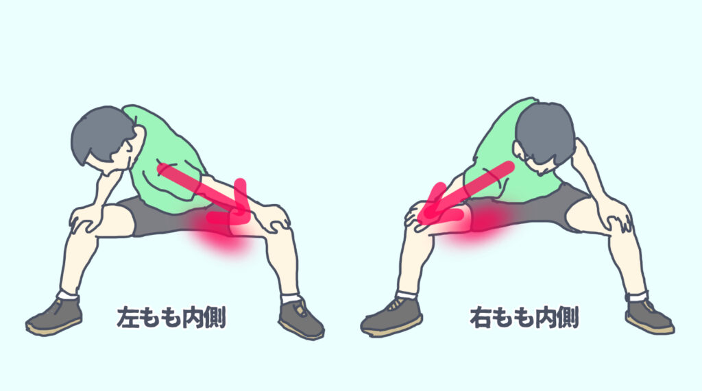 内転筋のストレッチ 立位で片方ずつ